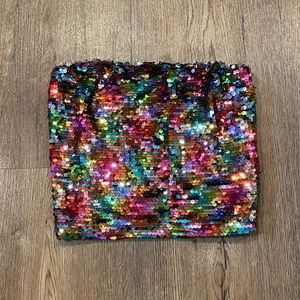 Sequin Crop Tube Top-Size Small NWT